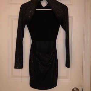 Sparkly black backless dress